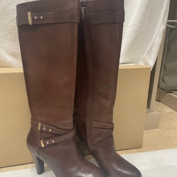Cole Haan Cara Tall High Heel Leather Boots - Only worn inside home once! - Picture 1 of 6